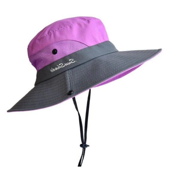 Sun Shade Foldable Sun Hat Purple - Picture 1 of 4